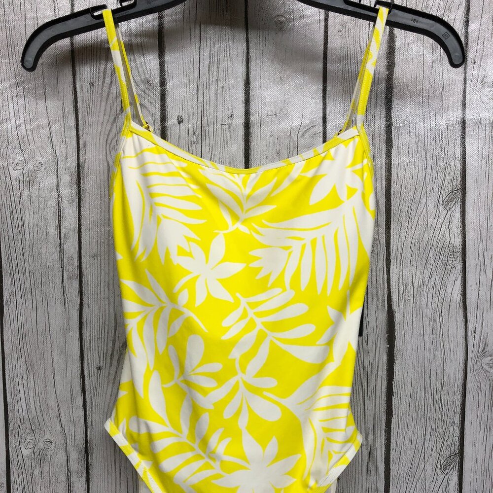 kate spade Yellow and White Tropical Print One-Piece Swimsuit